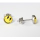 Smile Cabochon Ohrstecker aus Edelstahl