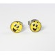 Smile Cabochon Ohrstecker aus Edelstahl