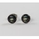 Cabochon Ohrstecker Totenkopf  mit Hut Edelstahl