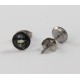 Cabochon Ohrstecker Totenkopf  mit Hut Edelstahl