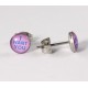 Cabochon Ohrstecker "I wont you" Edelstahl