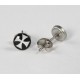 Ohrstecker Eisernes Kreuz schwarz / weiss  Cabochon/Edelstahl