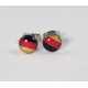 Ohrstecker Cabochon Deutschland Flagge in Edelstahl eingefasst