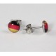 Ohrstecker Cabochon Deutschland Flagge in Edelstahl eingefasst