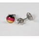 Ohrstecker Cabochon Deutschland Flagge in Edelstahl eingefasst