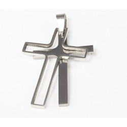 Kettenanhänger Kreuz (3) zweiteilig, Edelstahl