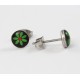 Ohrstecker Cabochon mit Blume Edelstahl