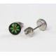 Ohrstecker Cabochon mit Blume Edelstahl