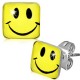 Ohrstecker Cabochon  Smile  Quadrat Edelstahl