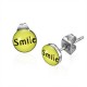 Ohrstecker Cabochon mit Schrift Smile Edelstahl