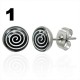 Cabochon Ohrstecker mit bunten Designs in Edelstahl eingefasst