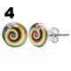 Cabochon Ohrstecker mit bunten Designs in Edelstahl eingefasst