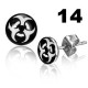 Cabochon Ohrstecker mit bunten Designs in Edelstahl eingefasst