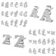Ohrstecker Buchstaben, Alphabet komplett, sandgestrahlt ,Edelstahl 