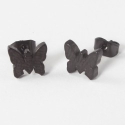 Ohrstecker Schmetterling schwarz Edelstahl