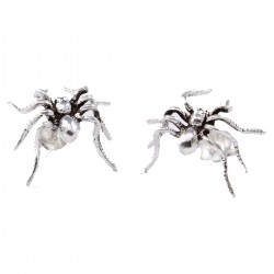 Spinne groß Ohrstecker aus 925 Sterlingsilber Ohrschmuck