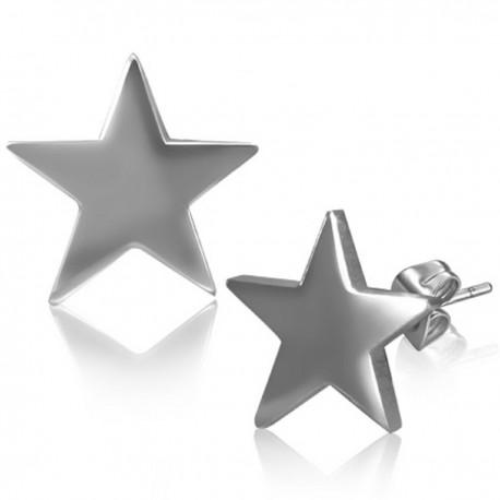 Ohrstecker Stern aus Edelstahl glänzend