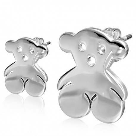 Ohrstecker Teddybär groß Edelstahl