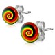 Ohrstecker Cabochon Spirale bunt Edelstahl