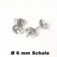 Ohrstecker Rohling mit Schale 6 mm / Stift + Ohrsteckerverschluss Edelstahl