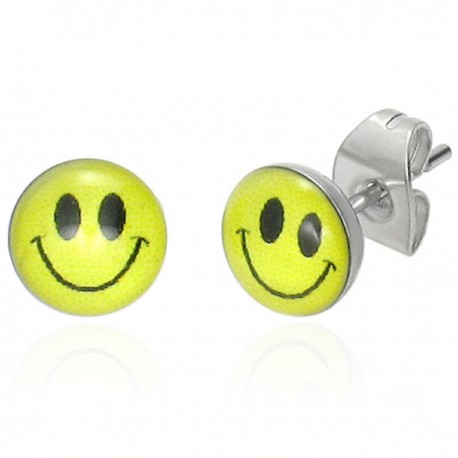 Smile Cabochon Ohrstecker Edelstahl