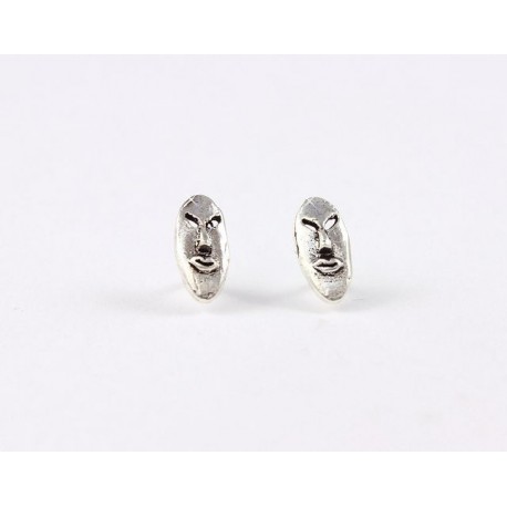 Silber Ohrstecker ovale Maske