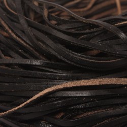Lederbänder schwarz Rindleder eckig,flach 2 x 1 mm zum Basteln