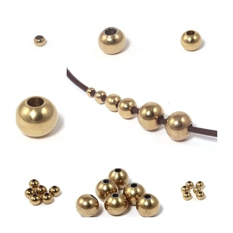 Kugeln Perlen aus Edelstahl vergoldet mit Loch zum Basteln für Schmuck