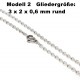Edelstahl Ketten Halskette, Armband, Fußkettchen, Länge frei wählbar -  Model 2