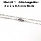 Edelstahl Ketten Halskette, Armband, Fußkettchen, Länge frei wählbar -  Modell 1