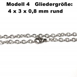 Edelstahl Ketten Halskette, Armband, Fußkettchen, Länge frei wählbar -  Modell 4