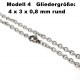 Edelstahl Ketten Halskette, Armband, Fußkettchen, Länge frei wählbar -  Modell 4