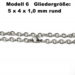 Edelstahl Ketten Halskette, Armband, Fußkettchen, Länge frei wählbar -  Modell 6