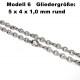 Edelstahl Ketten Halskette, Armband, Fußkettchen, Länge frei wählbar -  Modell 6