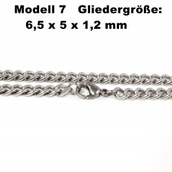 Edelstahl Ketten Halskette, Armband, Fußkettchen, Länge frei wählbar -  Modell 7