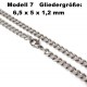 Edelstahl Ketten Halskette, Armband, Fußkettchen, Länge frei wählbar -  Modell 7