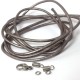 Ketten-, Armband-Verschluss-Set aus Edelstahl + 1 m Lederband Ø 2 mm