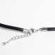 Lederkette / Lederband Ø 4 mm schwarz mit Edelstahl Verschluss, Länge 46-51 cm
