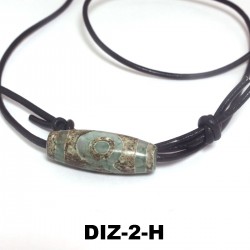 DZI-Stein, Tibetischer Achat, Lederkette mit Schiebeknoten