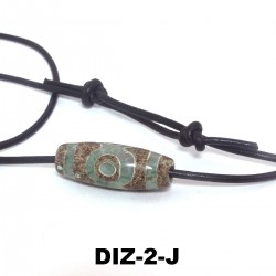 DIZ-Stein, Tibetischer Achat, Lederkette mit Schiebeknoten