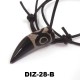 Dzi-Stein, 3 Augen, mit Büffellederbandkette