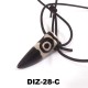 Dzi-Stein, 3 Augen, mit Büffellederbandkette