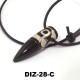 Dzi-Stein, 3 Augen, mit Büffellederbandkette
