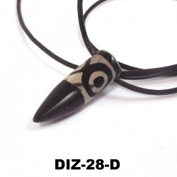 Dzi-Stein, 3 Augen, mit Büffellederbandkette