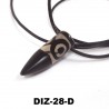 Dzi-Stein, 3 Augen, mit Büffellederbandkette